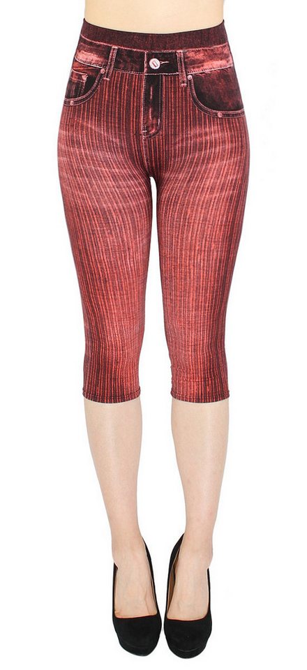 dy_mode Caprileggings Capri Jeggings Damen 3/4 Leggings High Waist Sommerleggings mit elastischem Bund von dy_mode