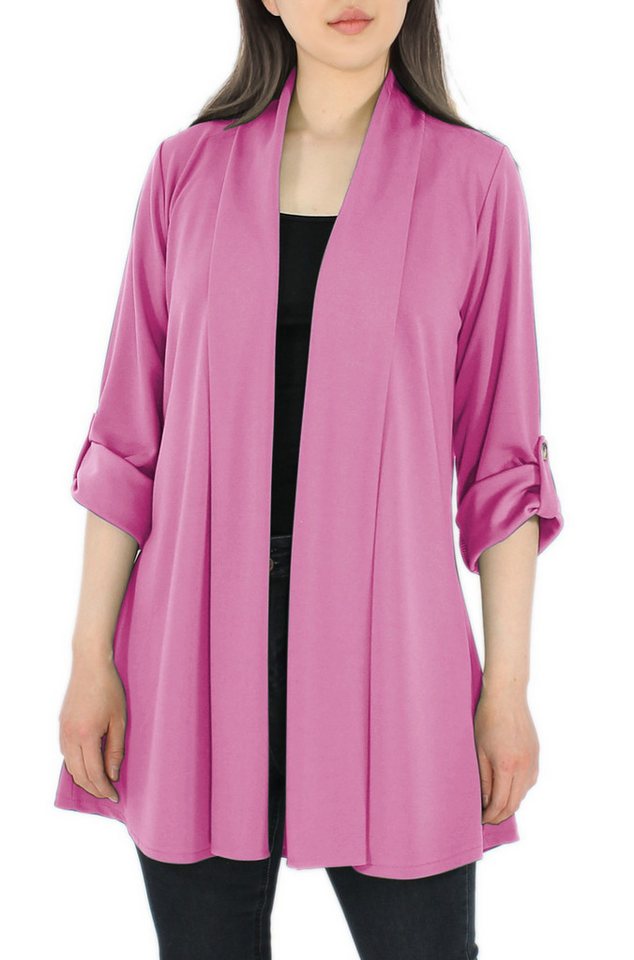 dy_mode Cardigan Damen Cardigan – Leichte Übergangsjacke im Blazer-Stil in Unifarbe von dy_mode