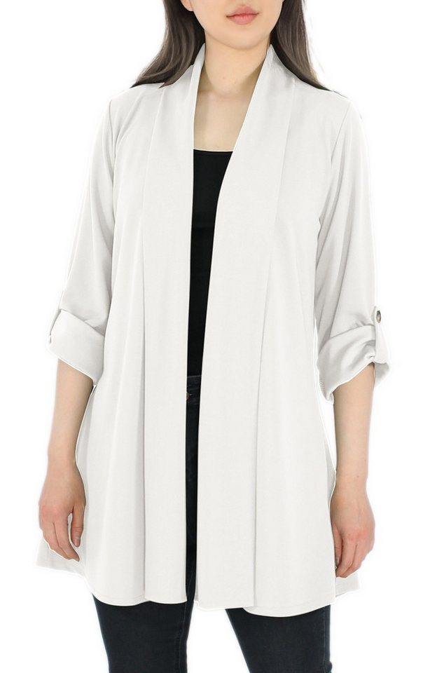 dy_mode Cardigan Damen Cardigan – Leichte Übergangsjacke im Blazer-Stil in Unifarbe von dy_mode