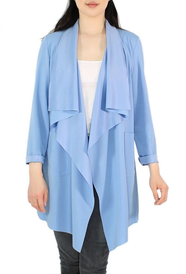 dy_mode Cardigan Damen Cardigan in Wasserfall-Optik - Unifarbe Übergangsjacke in Unifarbe, mit Wasserfallkragen von dy_mode