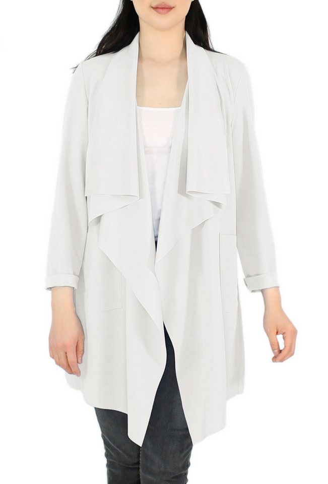 dy_mode Cardigan Damen Cardigan in Wasserfall-Optik - Unifarbe Übergangsjacke in Unifarbe, mit Wasserfallkragen von dy_mode