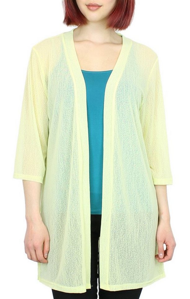 dy_mode Cardigan Damen Sommer Cardigan Transparente Strickjacke Sommerjacke Offen in Unifarbe, Durchsichtig von dy_mode