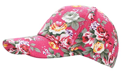 dy_mode Damen Baseballmütze Frauen Kappe Sommer Mütze Baseballkappe Blumen Muster - K227 (K227-RosePink) von dy_mode