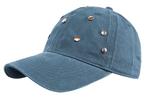 dy_mode Damen Basecap Baseball Cap Mütze Kappe mit Glitzer Nieten - K002-K011 (K011-Tiefblau) von dy_mode