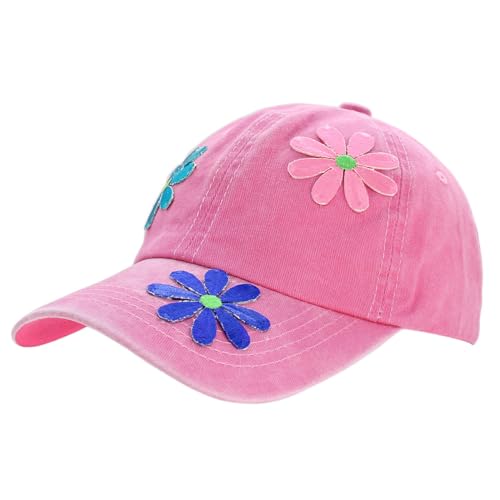 dy_mode Damen Kappe Basecap Baseball Cap Mütze Schirmmütze mit Blümchen- K029 (K029-Pink) von dy_mode