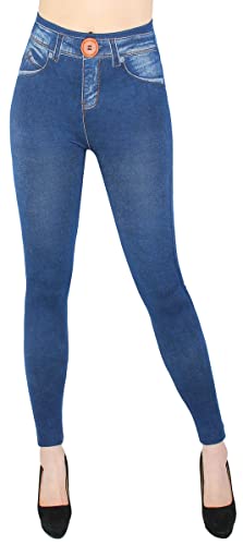 dy_mode Damen Leggings Jeggings High Waist Jeans Optik Hose - JL093 (JL613-065OneButton) von dy_mode