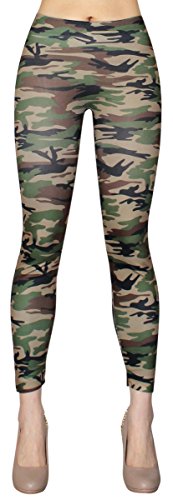 dy_mode Damen Leggings Jeggings in bunten Farb Splash Muster/Army Camouflage Print Knöchellang - YLG081-082 (YLG082) von dy_mode