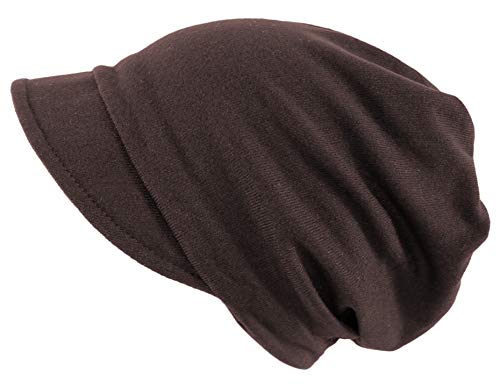 dy_mode Damen Schirmmütze Beanie Mütze mit Schirm Kappe - BM118 (BM118-Braun) von dy_mode