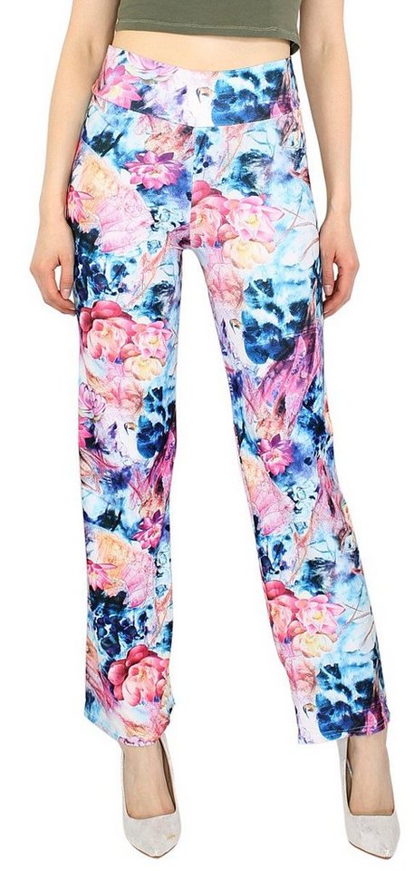 dy_mode Dancehose Damen Dancepants High Waist Stoffhose Straight Leg Leggings Bunt mit elastischem Bund von dy_mode