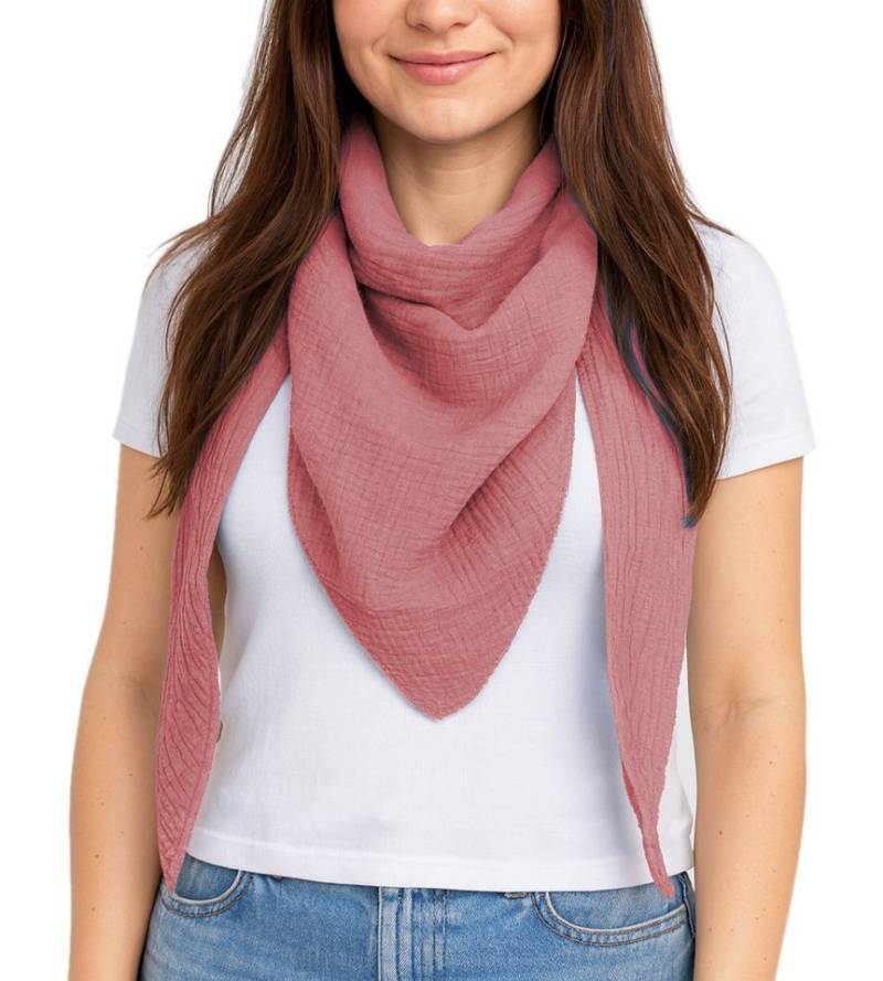 dy_mode Dreieckstuch Damen Halstuch Dreieckstuch Musselin Dreiecksschal Schal in Unifarben, in Unifarbe von dy_mode