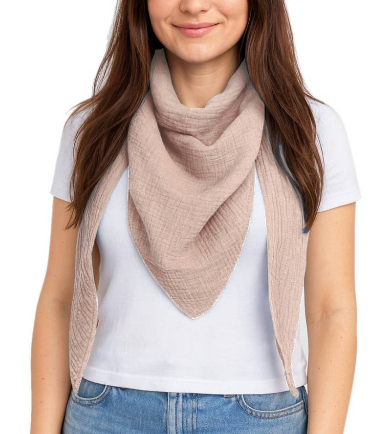 dy_mode Dreieckstuch Damen Halstuch Dreieckstuch Musselin Dreiecksschal Schal in Unifarben, in Unifarbe von dy_mode