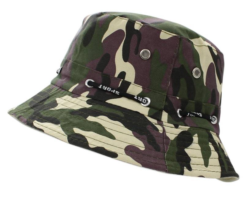 dy_mode Fischerhut Bucket Hat Herren Fischerhut Camouflage Anglerhut Mütze Tarnmuster Bucket Hat, Stoffhut von dy_mode
