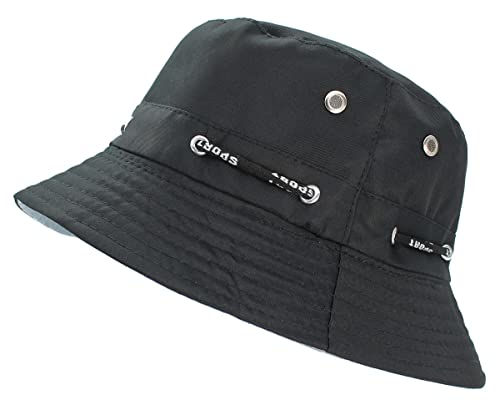 dy_mode Fischerhut Unisex Bucket Hat Herren Anglerhut Outdoor Hut Damen Mütze Faltbare Sonnenmütze - BH004 (BH004-Schwarz) von dy_mode