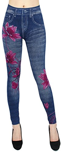 dy_mode High Waist Leggings Damen Jeggings Jeans Optik mit Verschiedene Waschungen - YLG063-065 (JL239-Paradise) von dy_mode