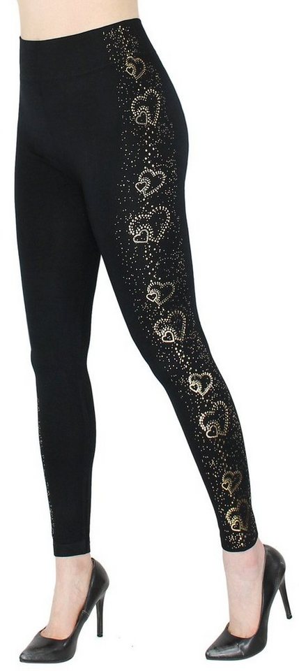 dy_mode Highwaist Leggings Damen Leggings mit Glanz Druck Schmetterling Muster Glitzer Leggins mit elastischem Bund, Hochbund von dy_mode