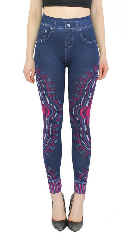 dy_mode Jeggings Damen Jeggings High Waist Leggings in Jeans Optik Bequem Jeansleggings mit elastischem Bund von dy_mode