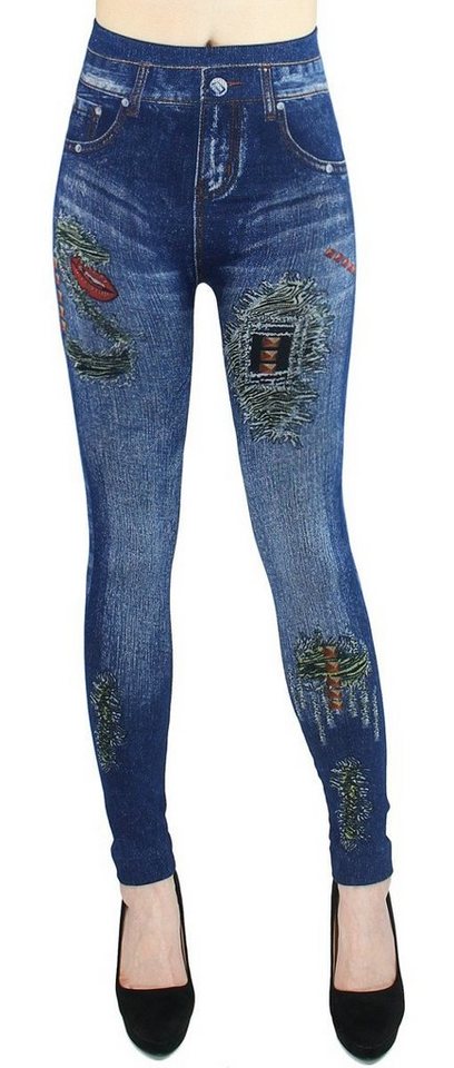 dy_mode Jeggings Damen Jeggings High Waist Leggings in Jeans Optik BequemJeansleggings mit elastischem Bund von dy_mode
