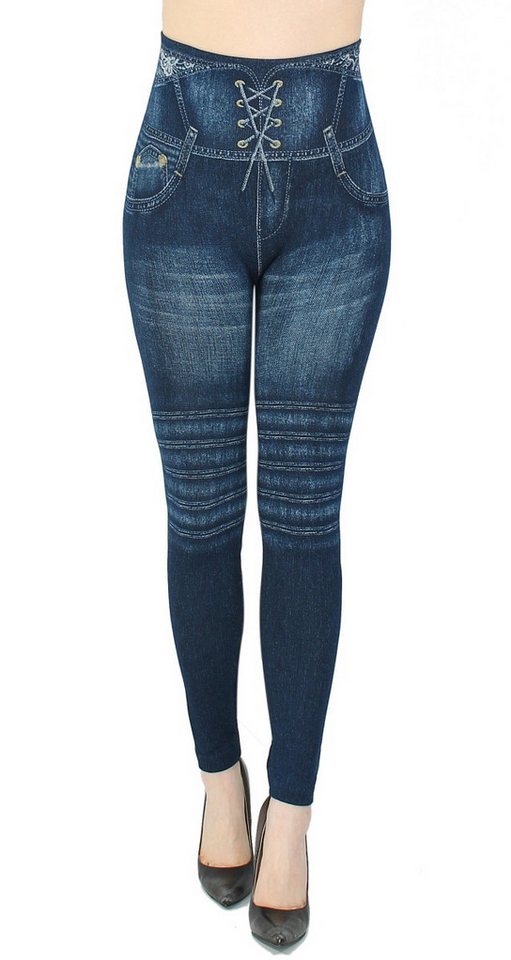 dy_mode Jeggings Damen Jeggings High Waist Leggings in Jeans Optik BequemJeansleggings mit elastischem Bund von dy_mode