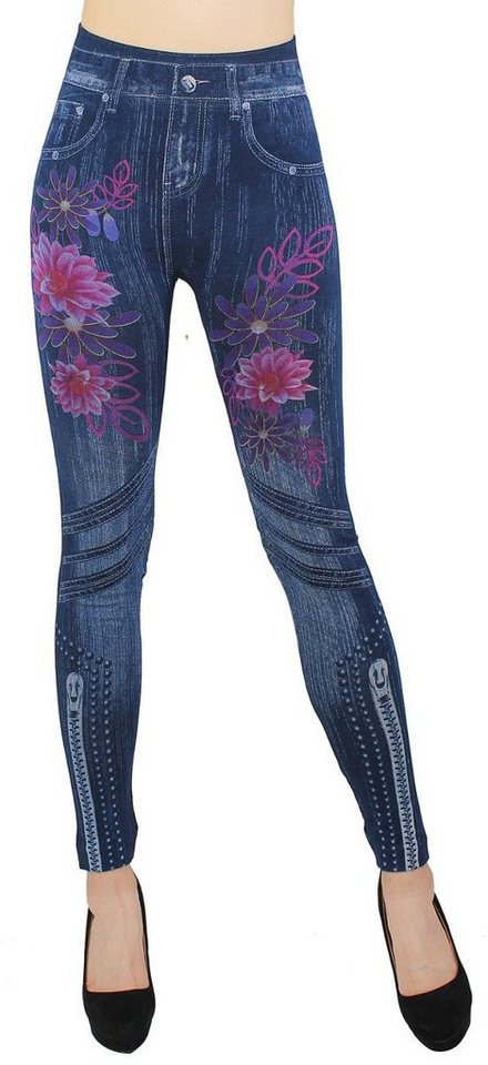 dy_mode Jeggings Damen Jeggings High Waist Leggings in Jeans Optik BequemJeansleggings mit elastischem Bund von dy_mode