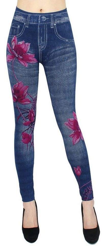 dy_mode Jeggings Damen Jeggings High Waist Leggings in Jeans Optik BequemJeansleggings mit elastischem Bund von dy_mode