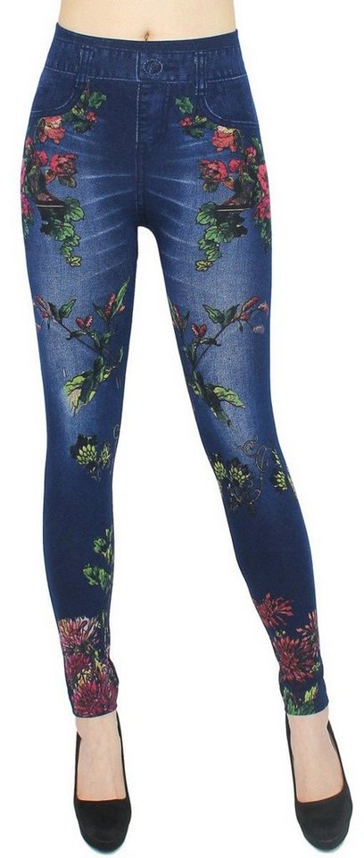 dy_mode Jeggings Damen Jeggings Leggings in Jeans Optik High Waist Jeansleggings Bequem mit elastischem Bund von dy_mode