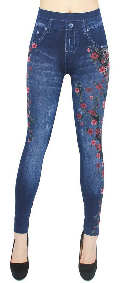 dy_mode Jeggings Damen Jeggings Leggings in Jeans Optik High Waist Jeansleggings Bequem mit elastischem Bund von dy_mode