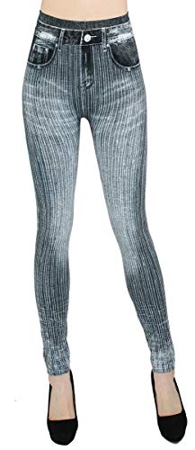 dy_mode Jeggings Damen Leggings Jeans Optik Grau Leggins -YLG080 (JL366-Grau - Gr.38/40/42) von dy_mode