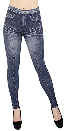 dy_mode Jeggings Damen Leggings Jeans Optik Grau Leggins -YLG080 (JL543-DarkGreyZipper) von dy_mode