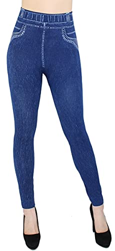 dy_mode Jeggings Damen Leggings Jeans Optik Grau Leggins -YLG080 (Jl536-elastywaist | Gr.36-40) von dy_mode