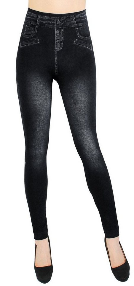 dy_mode Jeggings Damen Leggings in Jeans Optik Bequem Jeggings High Waist Jeansleggings mit elastischem Bund von dy_mode