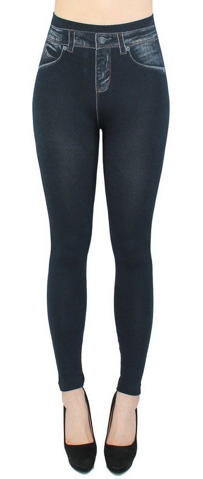 dy_mode Jeggings Damen Leggings in Jeans Optik Bequem Jeggings High Waist Jeansleggings mit elastischem Bund von dy_mode