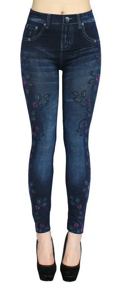 dy_mode Jeggings Damen Leggings in Jeans Optik High Waist Jeggings Jeansleggings Bequem mit elastischem Bund von dy_mode