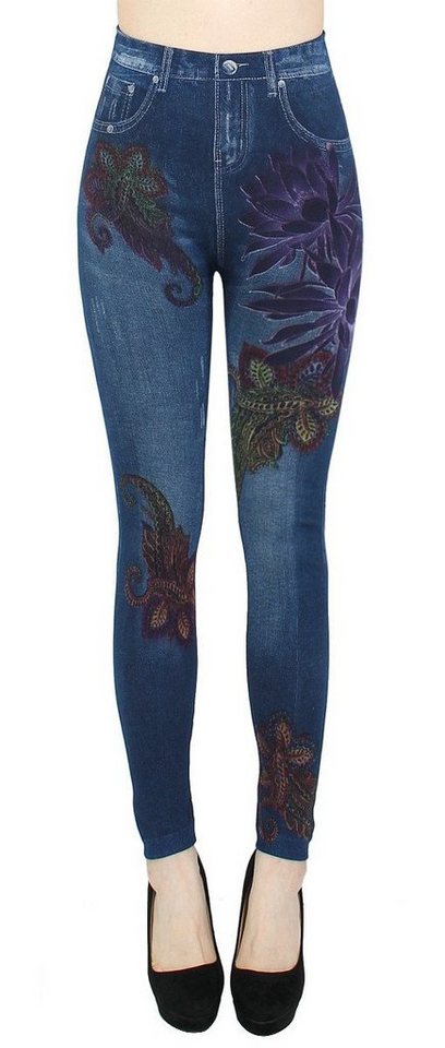 dy_mode Jeggings Damen Leggings in Jeans Optik High Waist Jeggings Jeansleggings Bequem mit elastischem Bund von dy_mode