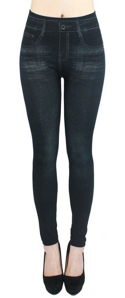 dy_mode Jeggings Damen Leggings in Jeans Optik Jeggings Jeansleggings High Waist mit elastischem Bund von dy_mode