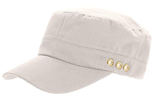 dy_mode Kappe Damen Baseball Cap Mütze Schirmmütze Military - K006 (K026-Cremeweiß) von dy_mode