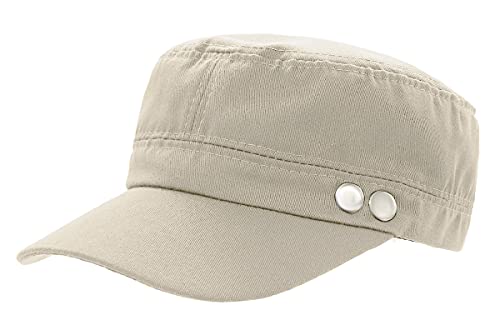 dy_mode Kappe Damen Baseball Cap Mütze Schirmmütze Military - K006 (K209-Hellbeige) von dy_mode