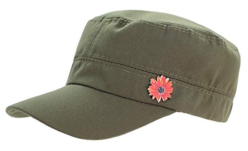 dy_mode Kappe Damen Baseball Cap Mütze Schirmmütze mit Knöpfe - K008 (K027-Armygrün) von dy_mode