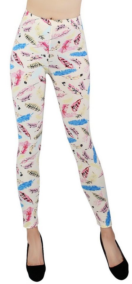 dy_mode Leggings Bequeme High Waist Leggings Damen Yogahose Fitnessleggings Geblümt High Waist von dy_mode