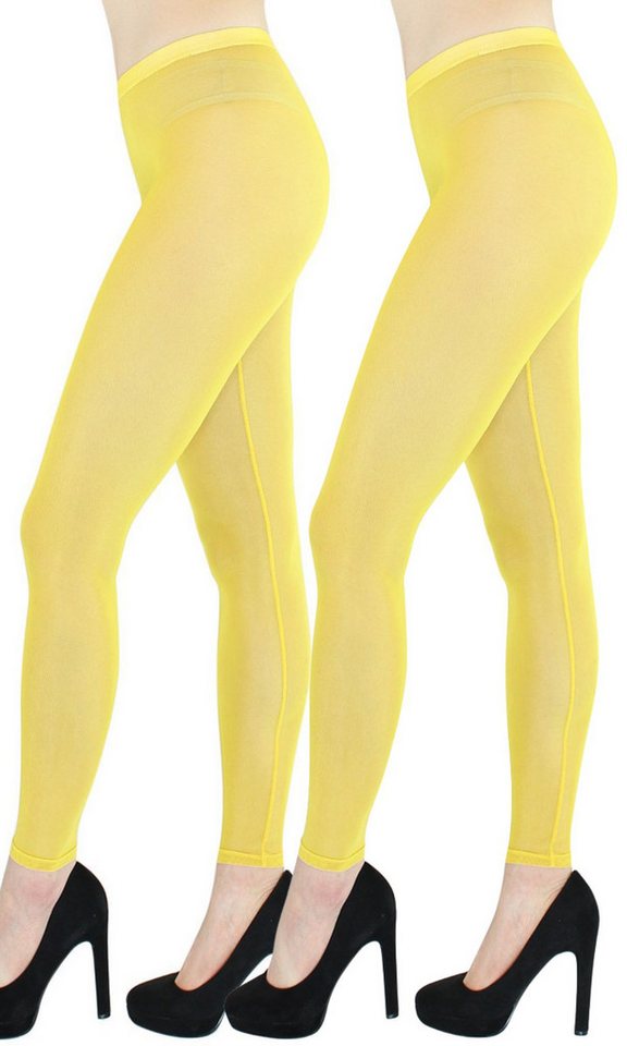 dy_mode Leggings Transparente Leggings in Unifarben / Durchsichtige Netz Leggings Damen (2er Set) in Unifarbe, Transparent von dy_mode