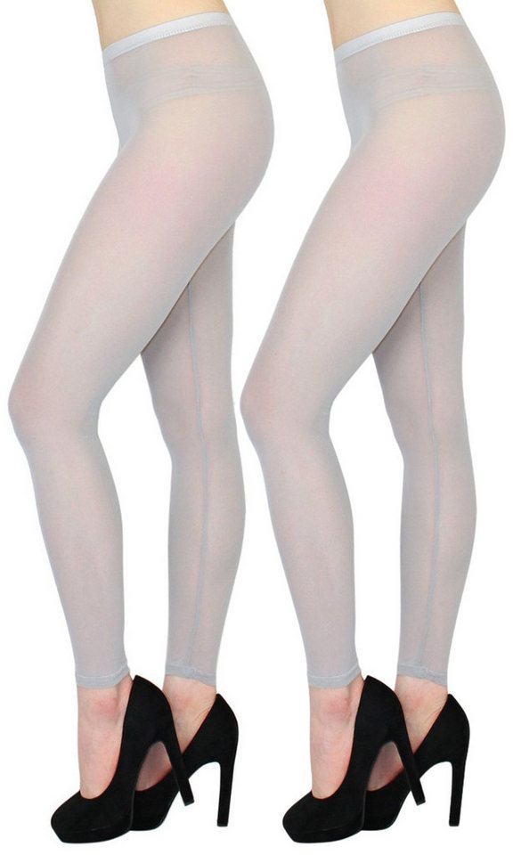 dy_mode Leggings Transparente Leggings in Unifarben / Durchsichtige Netz Leggings Damen (2er Set) in Unifarbe, Transparent von dy_mode