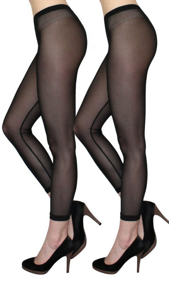 dy_mode Leggings Transparente Leggings in Unifarben / Durchsichtige Netz Leggings Damen (2er Set) in Unifarbe, Transparent von dy_mode