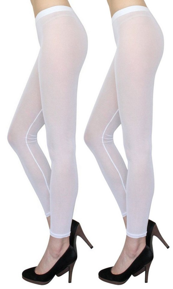 dy_mode Leggings Transparente Leggings in Unifarben / Durchsichtige Netz Leggings Damen (2er Set) in Unifarbe, Transparent von dy_mode