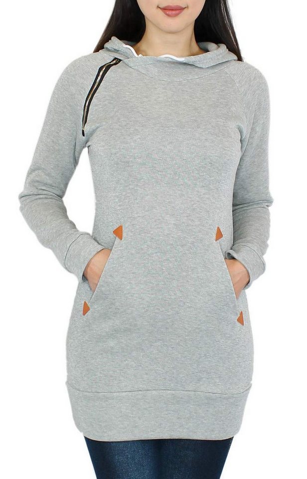 dy_mode Longsweatshirt Damen Kapuzenpullover Sweatshirt Lang Hoodie Longshirt mit Kapuze mit Kapuze von dy_mode