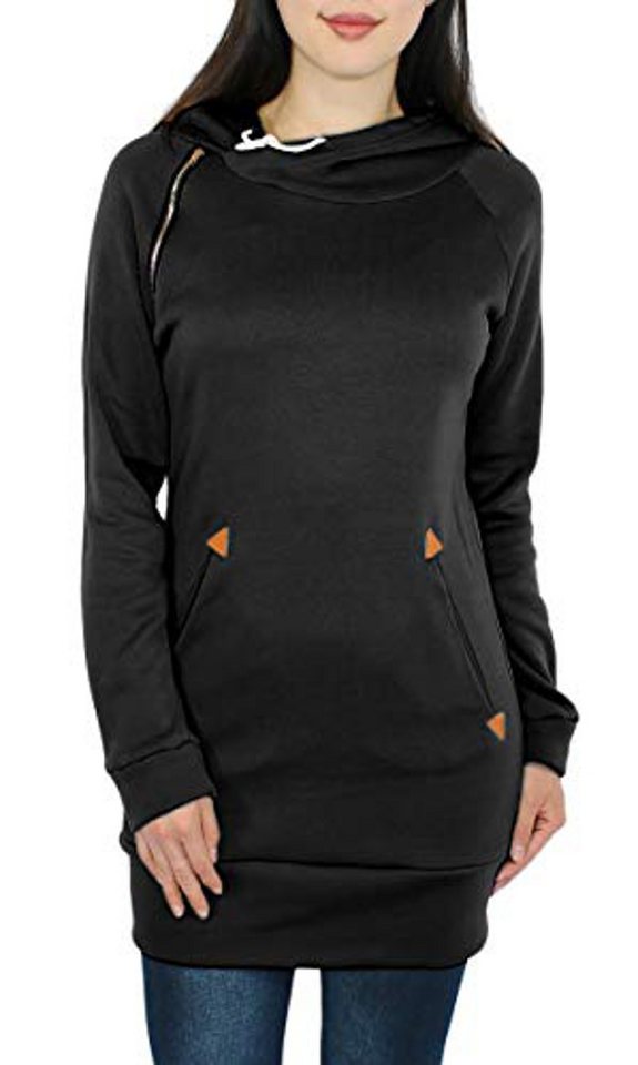 dy_mode Longsweatshirt Damen Kapuzenpullover Sweatshirt Lang Hoodie Longshirt mit Kapuze mit Kapuze von dy_mode