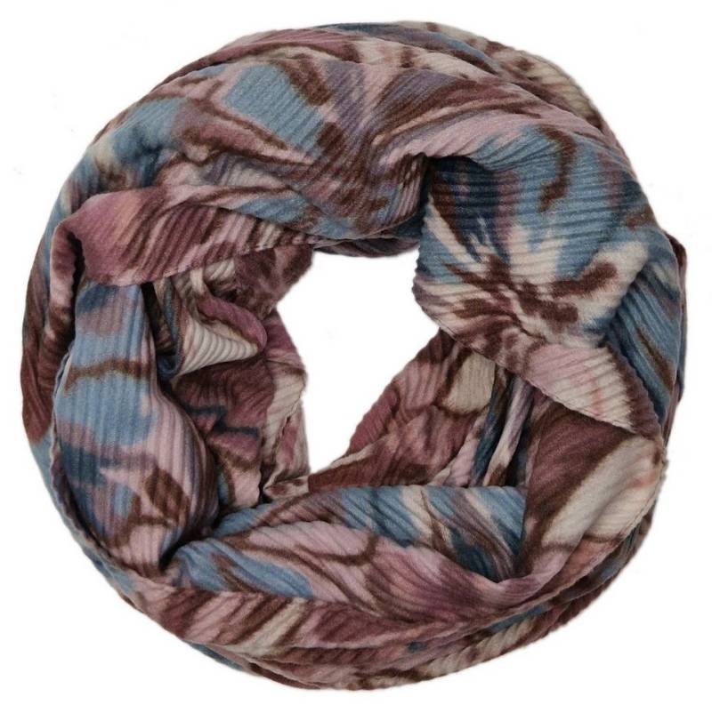 dy_mode Loop Damen Loopschal Geblümt Herbst/Winter Rundschal Schlauchschal, Elegante Ripp-Optik/Plissee-Struktur von dy_mode