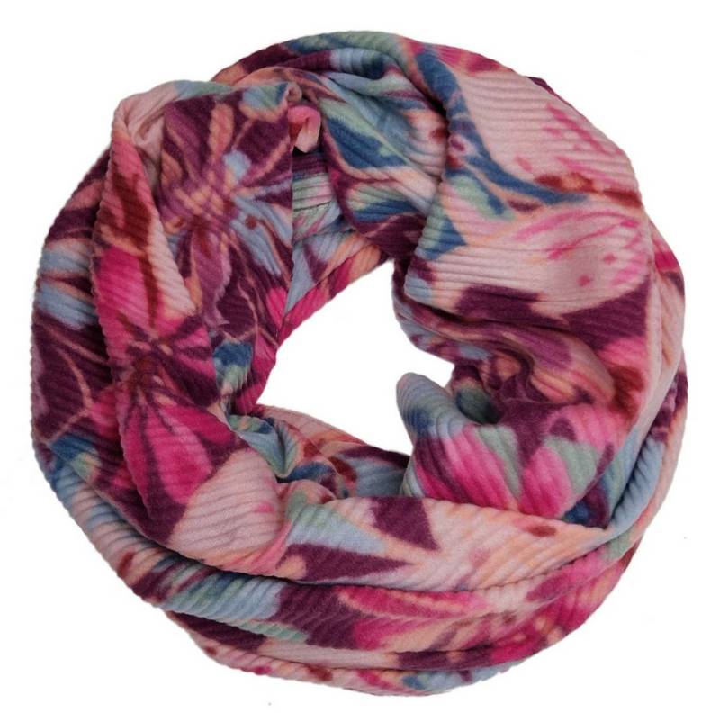 dy_mode Loop Damen Loopschal Geblümt Herbst/Winter Rundschal Schlauchschal, Elegante Ripp-Optik/Plissee-Struktur von dy_mode