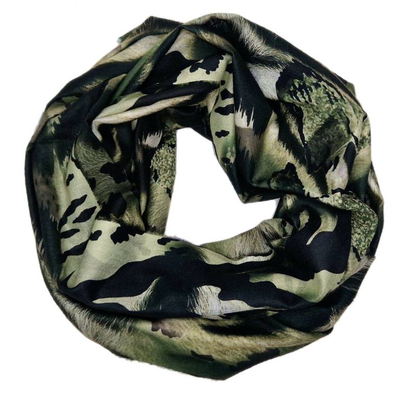 dy_mode Loop Damen Loopschal mit Animal-Print Rundschal Schlauchschal, Animal-Print im Leo-Tiger-Look von dy_mode