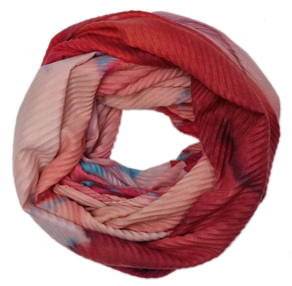 dy_mode Loop Damen Loopschal mit Marmor-Print Rundschal Schlauchschal Herbst/Winter, Ripp-Optik/Plissee-Struktur von dy_mode