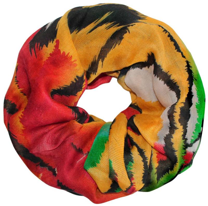 dy_mode Loop Damen Schlauchschal Tiger Muster Bunte Gemustert Loopschal Rundschal von dy_mode