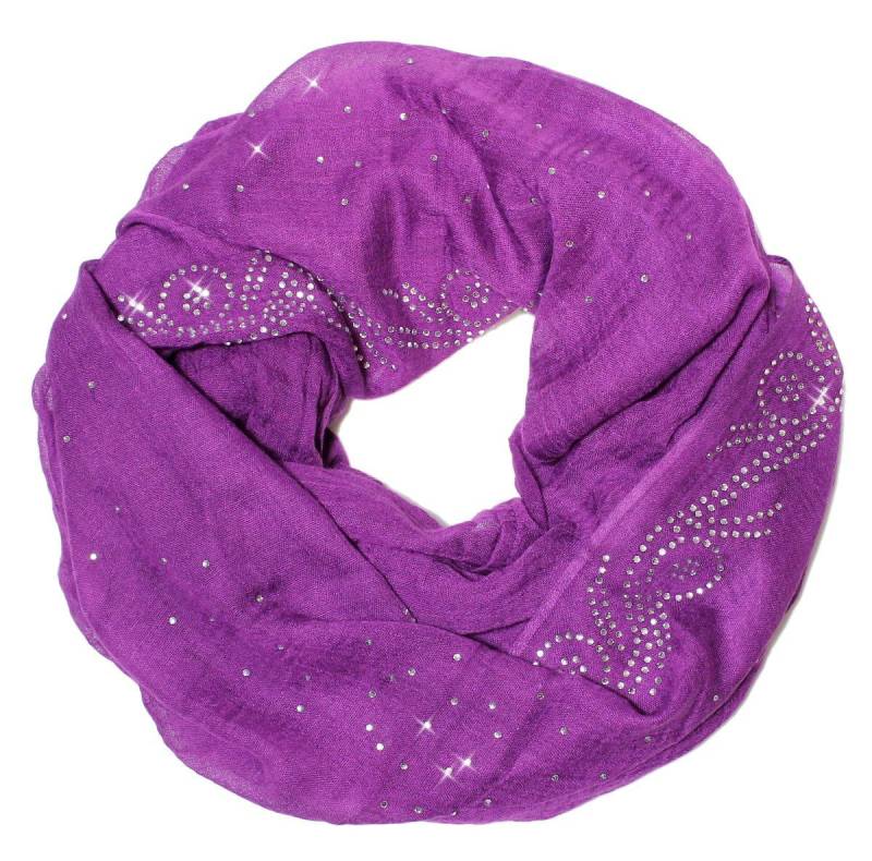 dy_mode Loop Großer Loopschal mit Glitzer Schlauchschal Rundschal Unifarbe, mit Glitzer von dy_mode